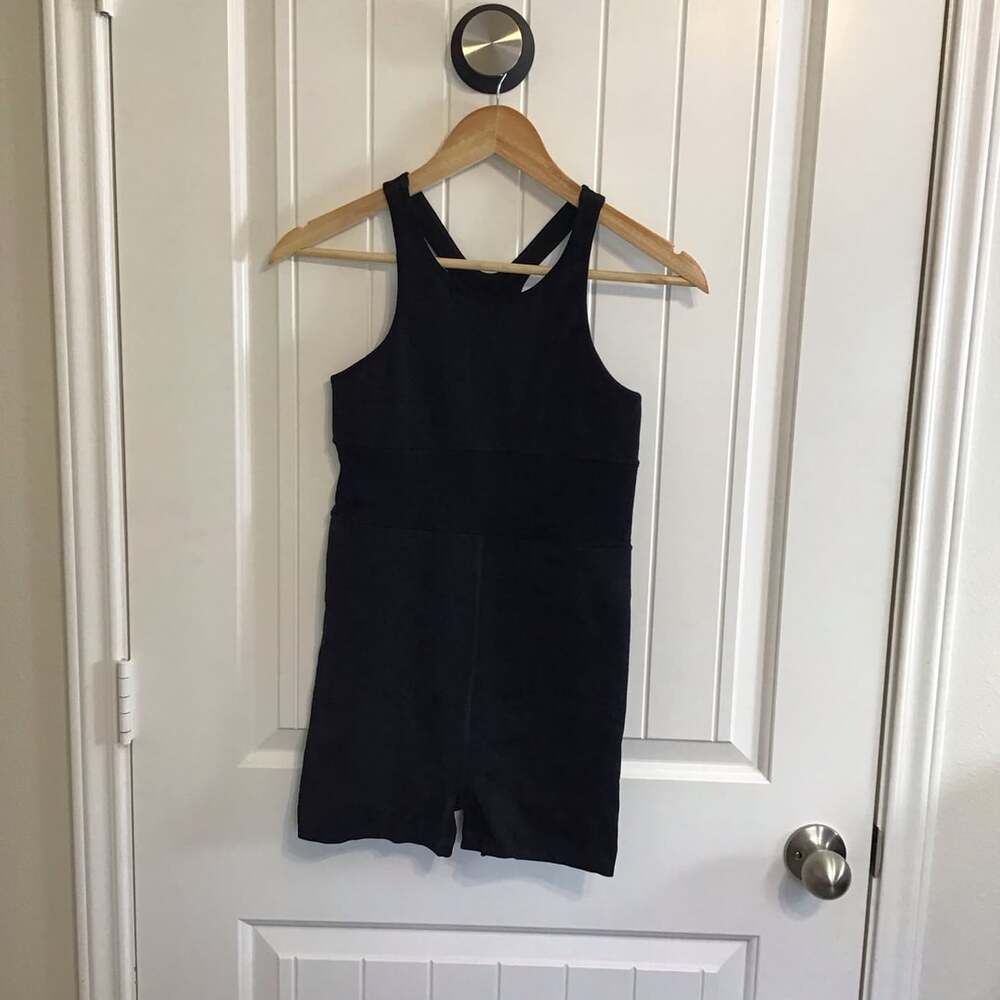 Free People Movement Every Single Time Runsie Black Athletic Romper Sz M / L - Picture 2 of 10